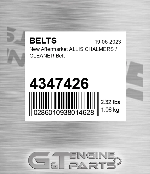 4347426 New Aftermarket ALLIS CHALMERS / GLEANER Belt