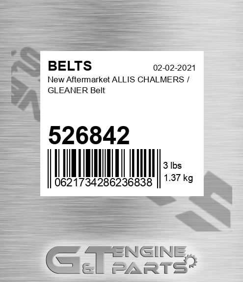 526842 New Aftermarket ALLIS CHALMERS / GLEANER Belt