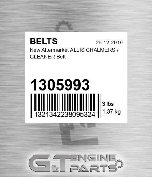 1305993 New Aftermarket ALLIS CHALMERS / GLEANER Belt