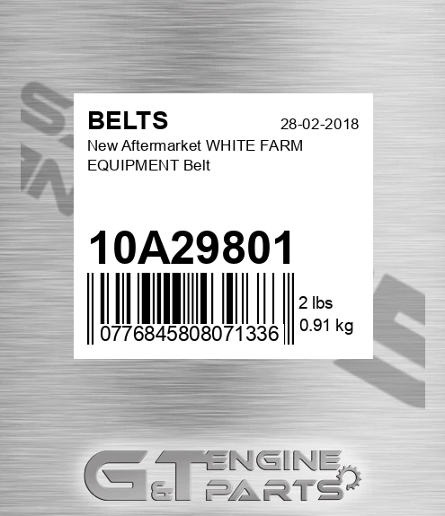 10A29801 New Aftermarket WHITE FARM EQUIPMENT Belt
