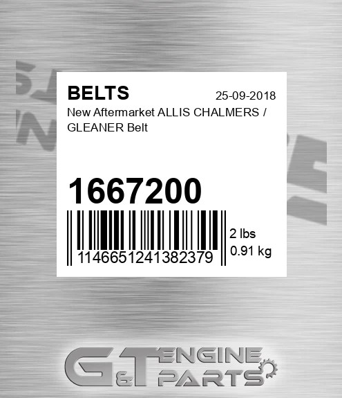 1667200 New Aftermarket ALLIS CHALMERS / GLEANER Belt