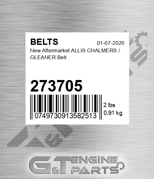 273705 New Aftermarket ALLIS CHALMERS / GLEANER Belt