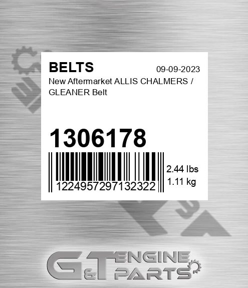 1306178 New Aftermarket ALLIS CHALMERS / GLEANER Belt