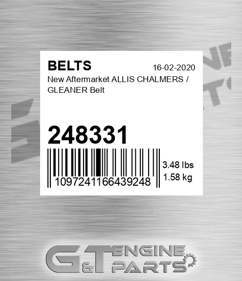 248331 New Aftermarket ALLIS CHALMERS / GLEANER Belt