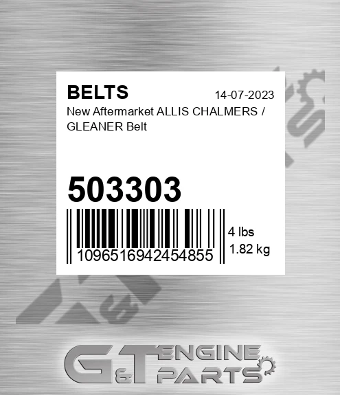 503303 New Aftermarket ALLIS CHALMERS / GLEANER Belt