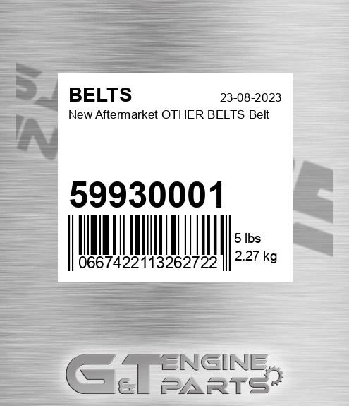 59930001 New Aftermarket OTHER BELTS Belt
