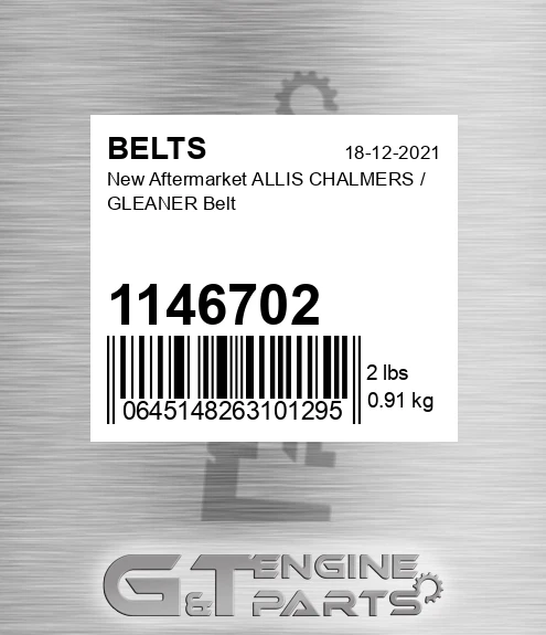 1146702 New Aftermarket ALLIS CHALMERS / GLEANER Belt
