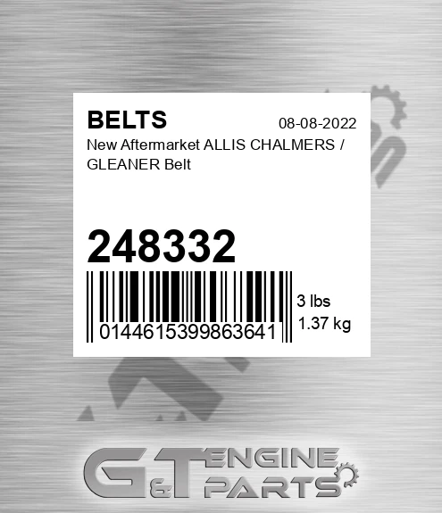 248332 New Aftermarket ALLIS CHALMERS / GLEANER Belt