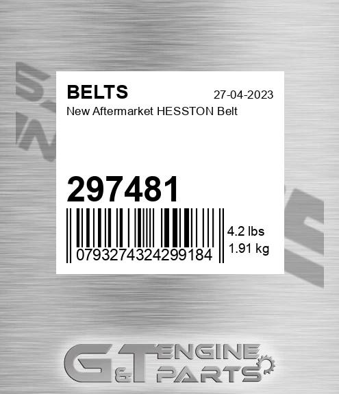 297481 New Aftermarket HESSTON Belt