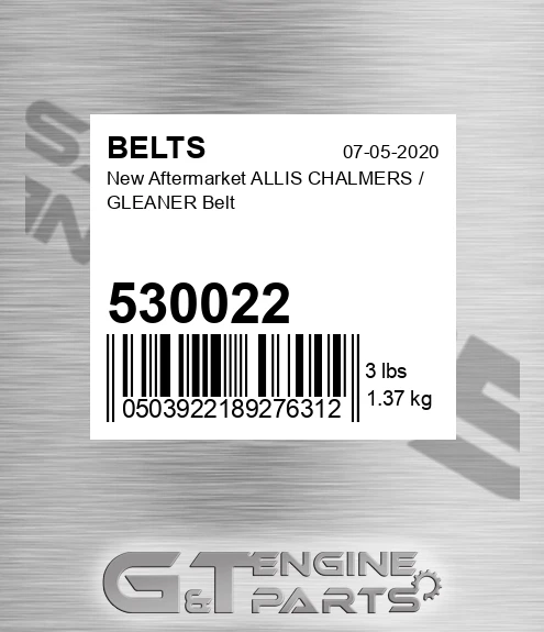 530022 New Aftermarket ALLIS CHALMERS / GLEANER Belt