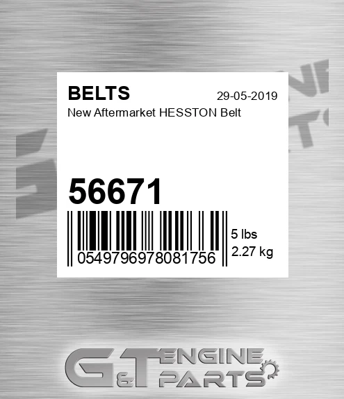 56671 New Aftermarket HESSTON Belt