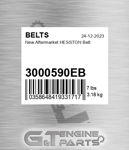 3000590EB New Aftermarket HESSTON Belt