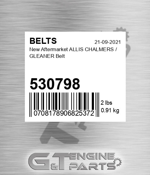 530798 New Aftermarket ALLIS CHALMERS / GLEANER Belt