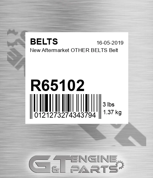 R65102 New Aftermarket OTHER BELTS Belt