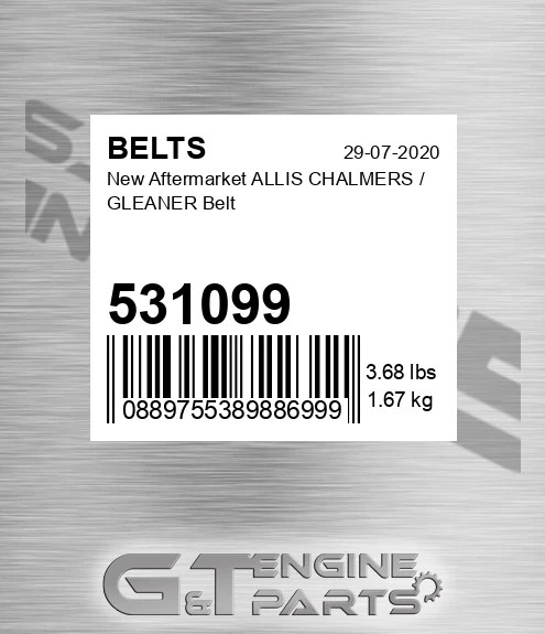 531099 New Aftermarket ALLIS CHALMERS / GLEANER Belt