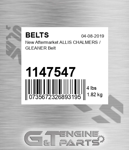 1147547 New Aftermarket ALLIS CHALMERS / GLEANER Belt