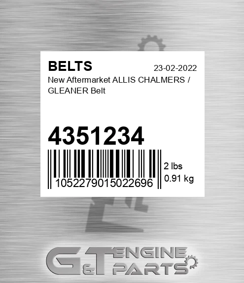 4351234 New Aftermarket ALLIS CHALMERS / GLEANER Belt