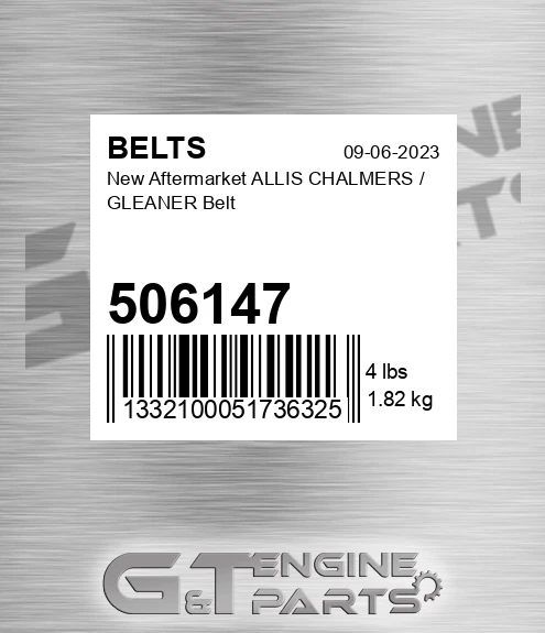 506147 New Aftermarket ALLIS CHALMERS / GLEANER Belt