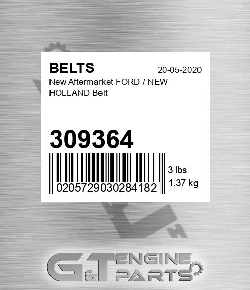 309364 New Aftermarket FORD / NEW HOLLAND Belt