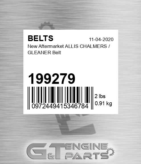 199279 New Aftermarket ALLIS CHALMERS / GLEANER Belt