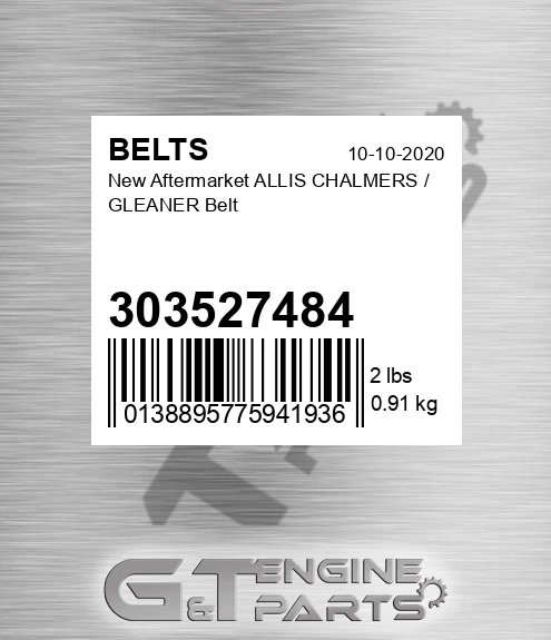 303527484 New Aftermarket ALLIS CHALMERS / GLEANER Belt