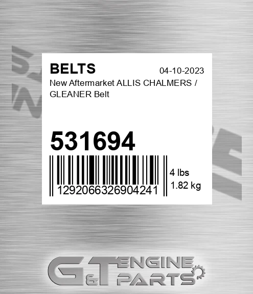 531694 New Aftermarket ALLIS CHALMERS / GLEANER Belt