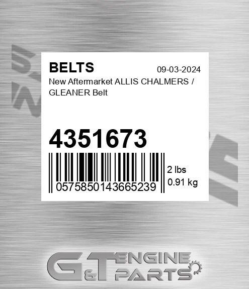 4351673 New Aftermarket ALLIS CHALMERS / GLEANER Belt