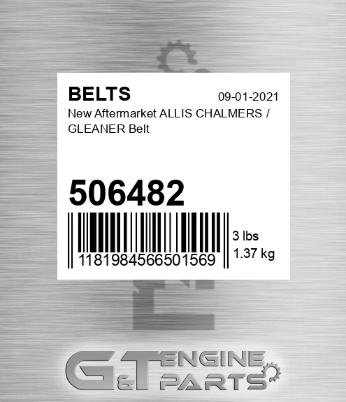 506482 New Aftermarket ALLIS CHALMERS / GLEANER Belt