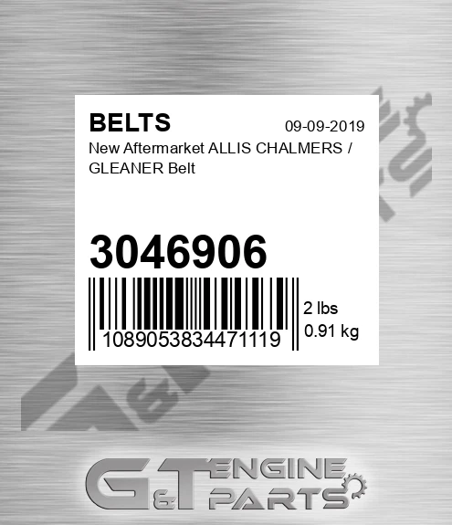 3046906 New Aftermarket ALLIS CHALMERS / GLEANER Belt