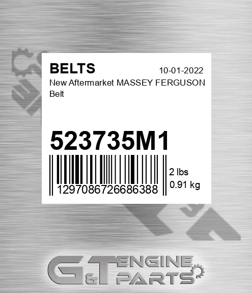 523735M1 New Aftermarket MASSEY FERGUSON Belt