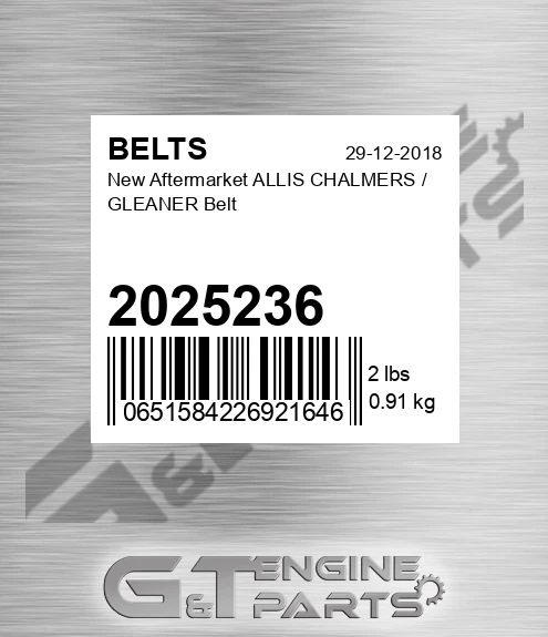 2025236 New Aftermarket ALLIS CHALMERS / GLEANER Belt