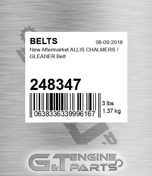 248347 New Aftermarket ALLIS CHALMERS / GLEANER Belt
