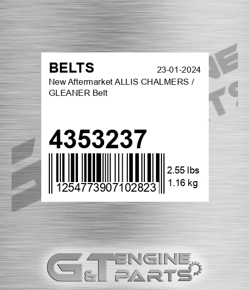 4353237 New Aftermarket ALLIS CHALMERS / GLEANER Belt