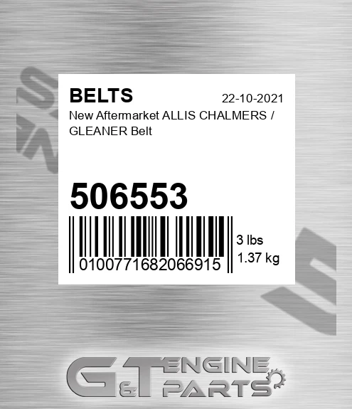 506553 New Aftermarket ALLIS CHALMERS / GLEANER Belt