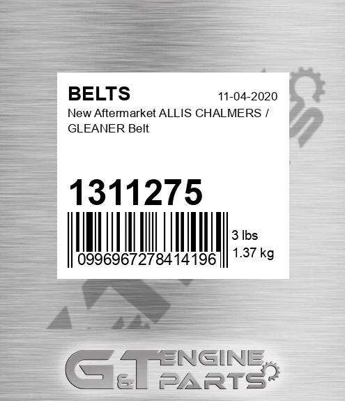 1311275 New Aftermarket ALLIS CHALMERS / GLEANER Belt