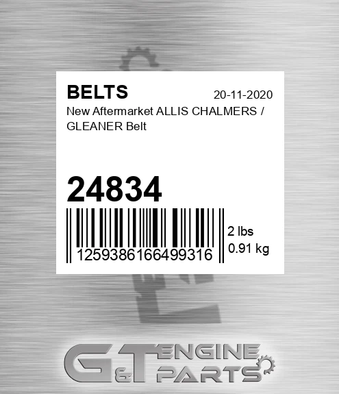 24834 New Aftermarket ALLIS CHALMERS / GLEANER Belt