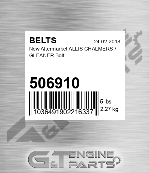 506910 New Aftermarket ALLIS CHALMERS / GLEANER Belt