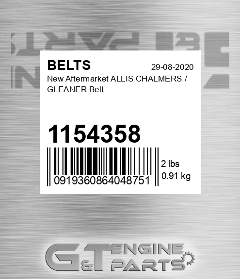 1154358 New Aftermarket ALLIS CHALMERS / GLEANER Belt