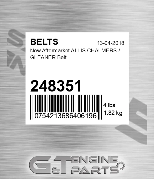 248351 New Aftermarket ALLIS CHALMERS / GLEANER Belt