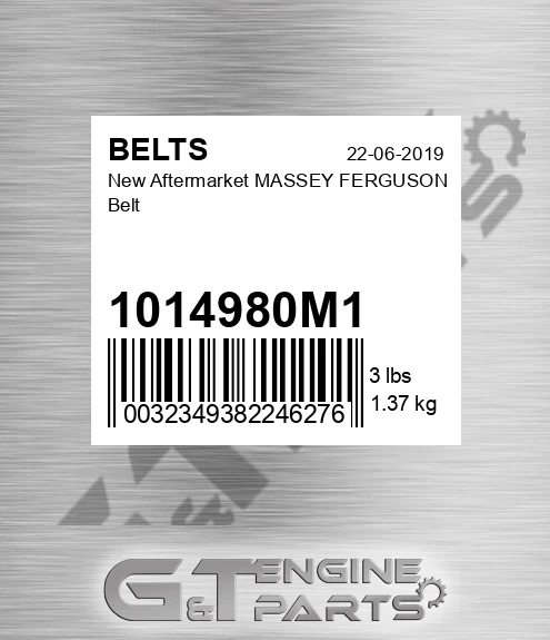 1014980M1 New Aftermarket MASSEY FERGUSON Belt