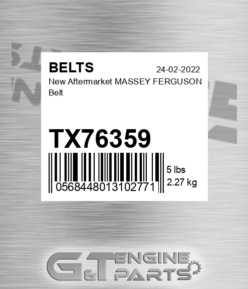 TX76359 New Aftermarket MASSEY FERGUSON Belt