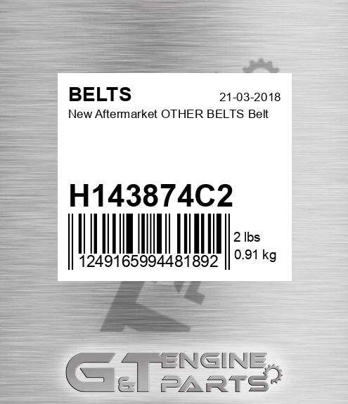 H143874C2 New Aftermarket OTHER BELTS Belt