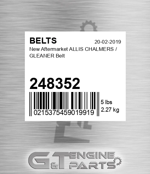 248352 New Aftermarket ALLIS CHALMERS / GLEANER Belt