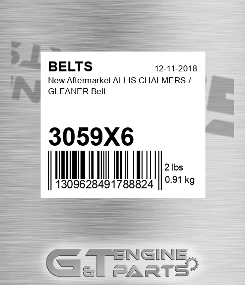 3059X6 New Aftermarket ALLIS CHALMERS / GLEANER Belt
