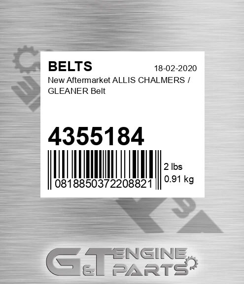 4355184 New Aftermarket ALLIS CHALMERS / GLEANER Belt