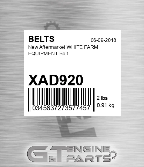 XAD920 New Aftermarket WHITE FARM EQUIPMENT Belt
