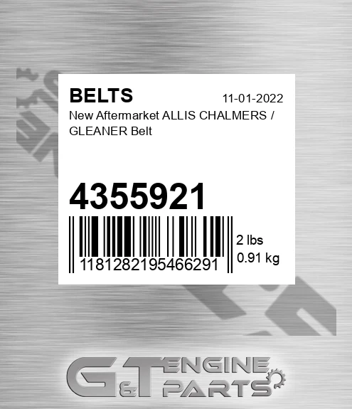 4355921 New Aftermarket ALLIS CHALMERS / GLEANER Belt