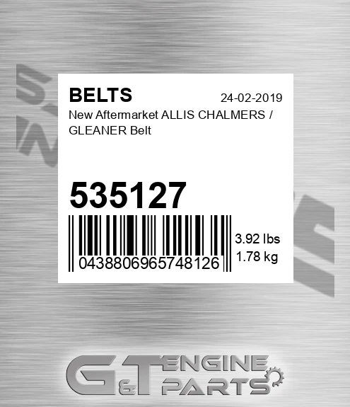 535127 New Aftermarket ALLIS CHALMERS / GLEANER Belt