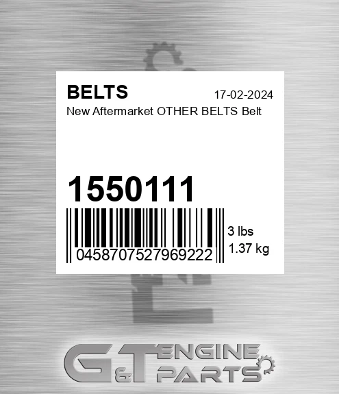 1550111 New Aftermarket OTHER BELTS Belt