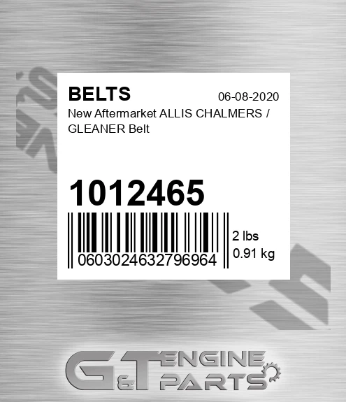 1012465 New Aftermarket ALLIS CHALMERS / GLEANER Belt